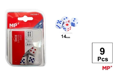 Kostka do gry 14mm 9szt - MP Main Paper