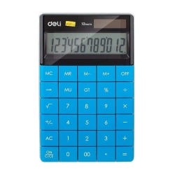 Kalkulator 12-pozycyjny niebieski DELI