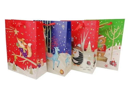Torebka prezentowa świąteczna 23,5x17,5x8cm MIX - ADAR
