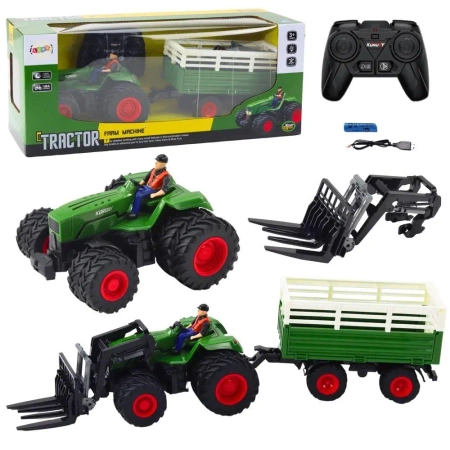 Traktor z przyczepą RC zdalnie sterowany - Leantoys