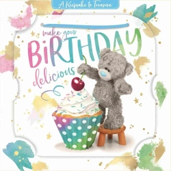 Karnet holograficzny 3D - Miś z wisienką - Carte Blanche Greetings Ltd.