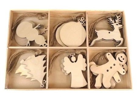 Zestaw zawieszek świątecznych drewniane 30szt - ADAR