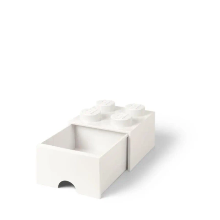 LEGO(R) pojemnik klocek z szufladą czwórka biały - NHG