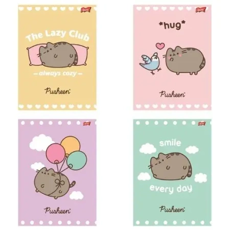 Zeszyt A5/32K kratka laminowany Pusheen (15szt) - UNIPAP