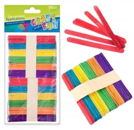 Ozdoba dekoracyjna drewniane patyczki kolor 100szt - Craft with Fun