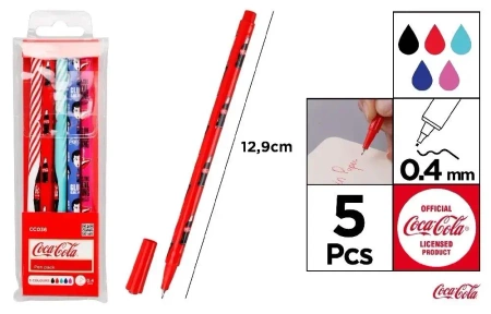 Cienkopis Coca Cola 0,4mm 5szt - MP Main Paper