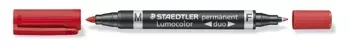Pisak dwustronny Lumocolor Duo wodoodporny 1 szt. czerwony Staedtler