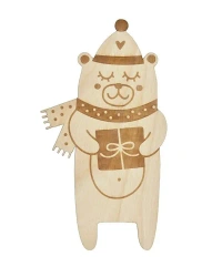 Drewniana zakładka do książki z grawer - Panna Miś - Milin