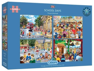 Puzzle 4x500 Szkolne dni - Gibsons
