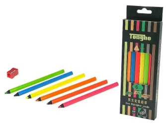 Zestaw 6 kredek trójkątnych z temperówką - ADAR