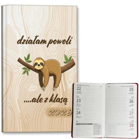 Kalendarz 2026 A6 tygodniowy Leniwiec z klasą - EV-Corp