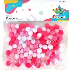Pompony poliestrowe 10mm mix 120szt - Titanum
