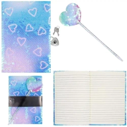 Pamiętnik cekiny serca z długopisem - Trifox