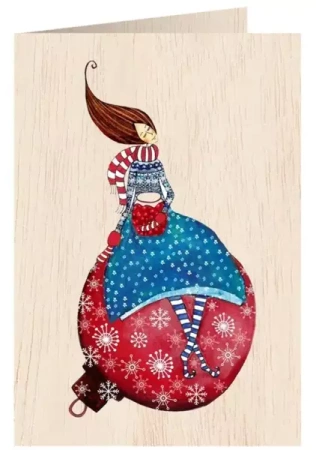 Karnet drewniany C6 + koperta Święta Kobieta - Cozywood