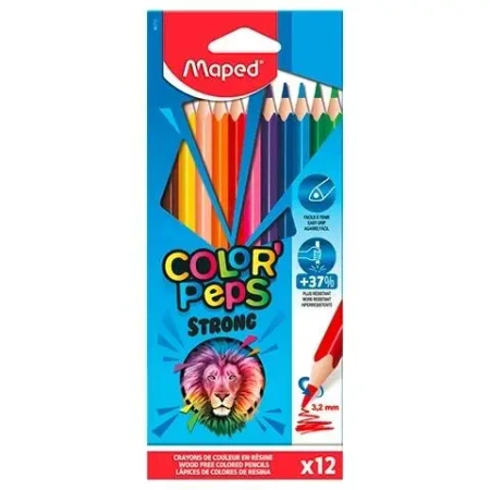 Kredki Colorpeps Strong trójkątne 12 kolorów - Maped