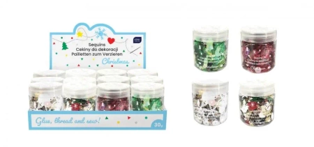 Cekiny do dekoracji 30g Christmas (12szt) - INTERDRUK