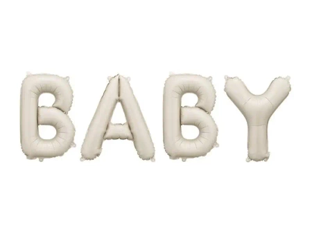 Balon foliowy Baby beżowy 140x43cm - PartyDeco