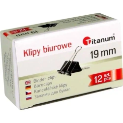 Klipy biurowe 19mm 12szt - Titanum