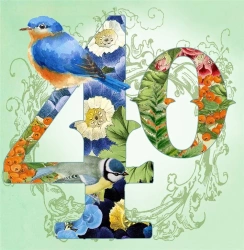 Karnet kwadrat z kopertą Urodziny 40 - Madame Treacle