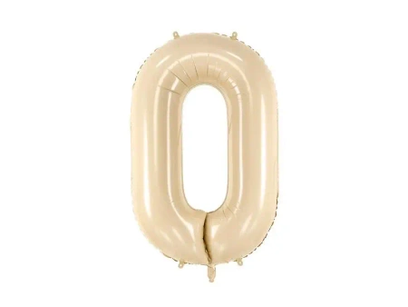 Balon foliowy 0 beż 72cm - PartyDeco