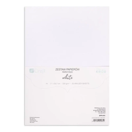 Zestaw papierów 220g biały A4 20ark - Dalprint