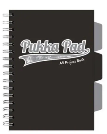 Project Book Black A5/100K kratka czarny (3szt) - PUKKA