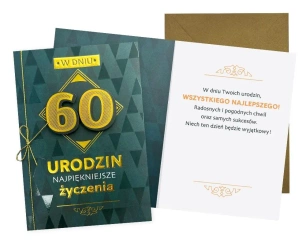 Karnet B6 Urodziny 60 męskie - Kukartka