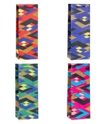 Torebka ozdobna na butelkę 12x36x9cm mix ROZETTE