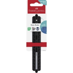 Linijka Dots czarna 15cm - Faber Castell
