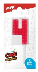 Świeczka klocki cyfra 4 czerwona - MFP