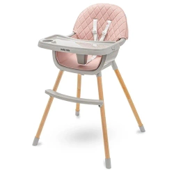 Krzesełko do karmienia Freja wooden dusty pink - Baby Mix