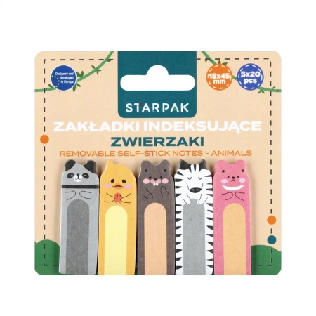 Zakładka Indeksująca Mix Wzorów 5kol Zwierzaki Starpak 562591