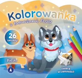Kolorowanka z tatuażami fluo Pieski - praca zbiorowa