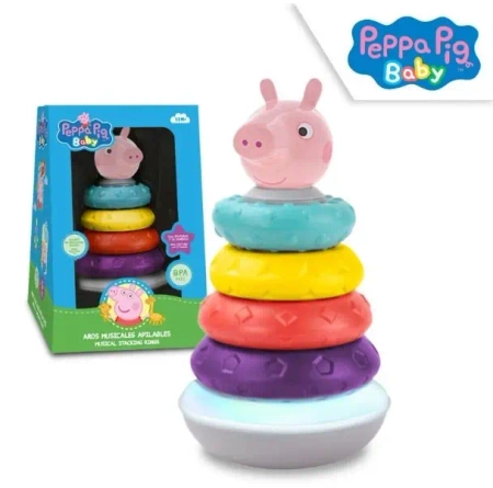 Układanka piramidka z efektami dźwiękowymi - Świnka Peppa - Kids Euroswan zabawki licencja