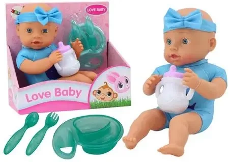 Lalka bobas z akcesoriami niebieska - Leantoys