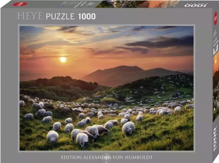 Puzzle 1000 elementów. Owce i wulkany