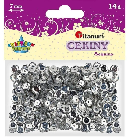 Cekiny 7mm metaliczne srebrne - Titanum