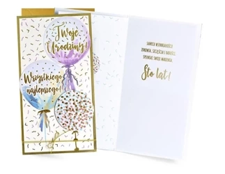 Karnet Twoje urodziny balony - Kukartka