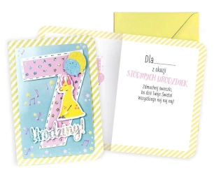 Karnet B6 Urodziny 7 dziewczynka - Kukartka