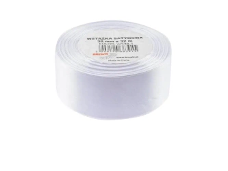 Wstążka satynowa biała 38mmx32m - Brewis