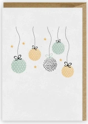 Kartka Boże Narodzenie Bombki, eko koperta K082 - Cardie