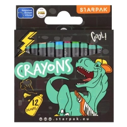 Kredki woskowe 12 kolorów Skate Dino - STARPAK