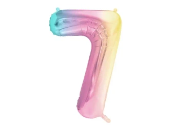 Balon foliowy 7 pastelowy tęczowy 86cm - PartyDeco