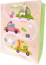 Torebka ozdobna matowa 26x32x12cm Autka - Fresh