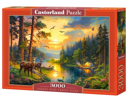 Puzzle 3000 Sunset over Forest River CASTOR - Castorland