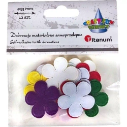 Dekoracje samoprzylepne kwiatki mix 12szt - Titanum