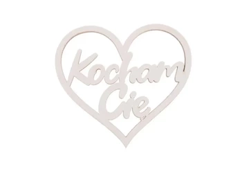 Drewniany napis - Kocham Cię 5szt biały - Cresco