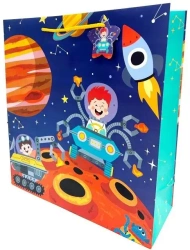 Torebka ozdobna matowa 35x37x12cm Astronauta - Fresh