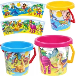 Wiaderko kolorowe do piasku i wody Zwierzęta MIX - Technok