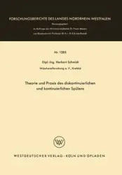 Theorie und Praxis des diskontinuierlichen und kontinuierlichen Spülens - Herbert Schmidt